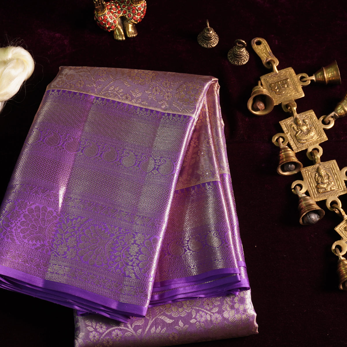 Neelambari — Lavender Pure Silk Saree with Pure Zari