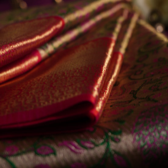 Kapi — Rose Pink Pure Silk Saree with Pure Zari