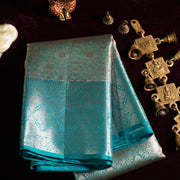 Abheri — Deep Teal Pure Silk Saree with Pure Zari