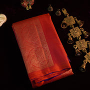 Bhairavi - Vermilion red with gold border