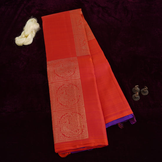 Bhairavi - Vermilion red with gold border