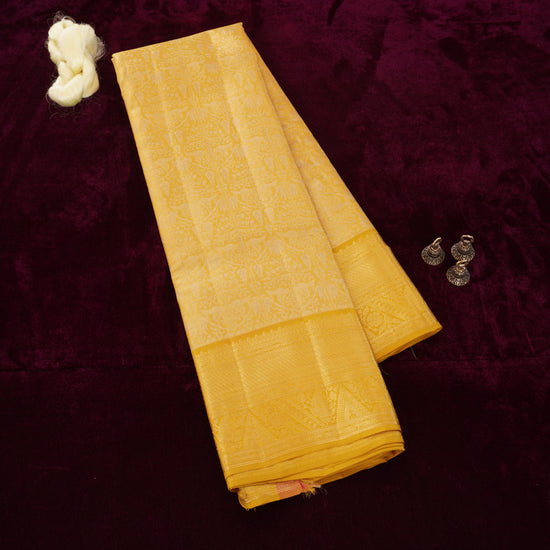 Kalyani — Golden Yellow Pure Silk Saree with Pure Zari