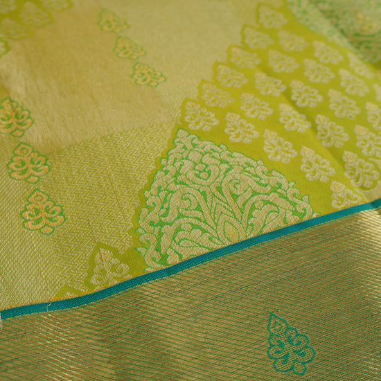 Vasantha — Lime Green Pure Silk Saree with Pure Zari