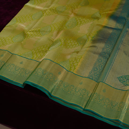 Vasantha — Lime Green Pure Silk Saree with Pure Zari