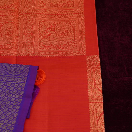 Bhairavi - Vermilion red with gold border