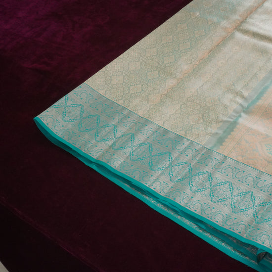 Abheri — Deep Teal Pure Silk Saree with Pure Zari
