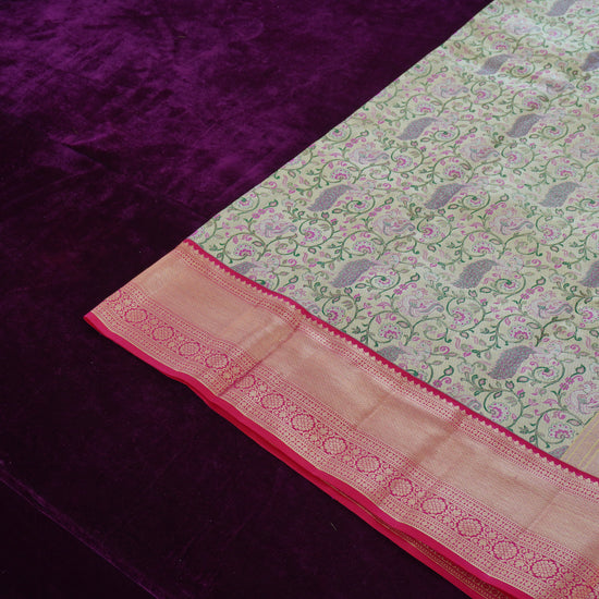 Kapi — Rose Pink Pure Silk Saree with Pure Zari