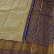 Keeravani — Ivory and Purple Pure Silk Saree with Pure Zari