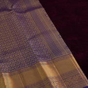 Keeravani — Ivory and Purple Pure Silk Saree with Pure Zari