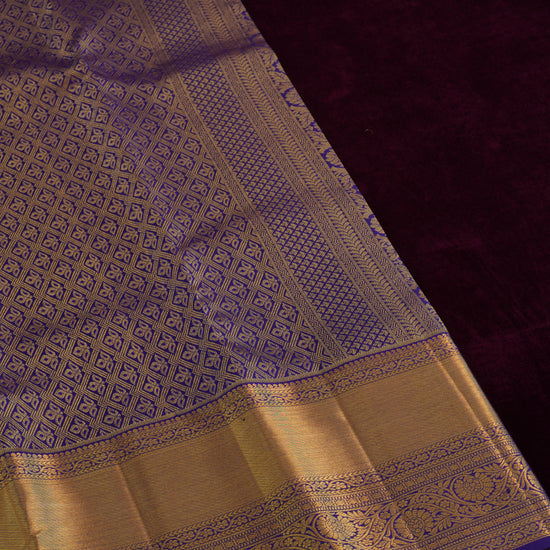 Keeravani — Ivory and Purple Pure Silk Saree with Pure Zari