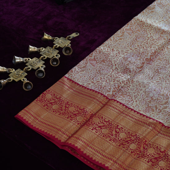 Kapi — Rose Pink Pure Silk Saree with Pure Zari