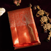Charukesi — Burnt Orange Pure Silk Saree with Pure Zari