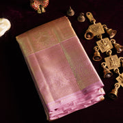 Madhyamavati — Dusty Rose Pure Silk Saree with Pure Zari